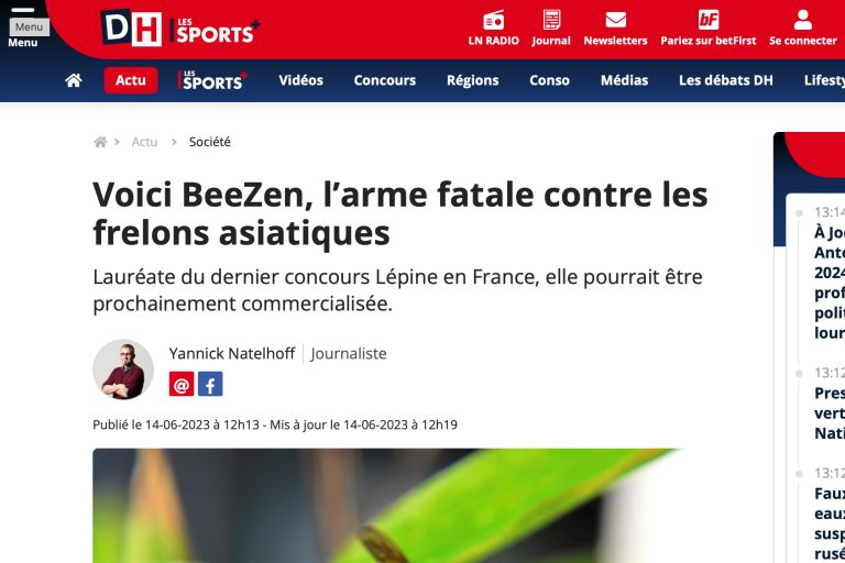 BeeZen Revue de Presse Article DHNET